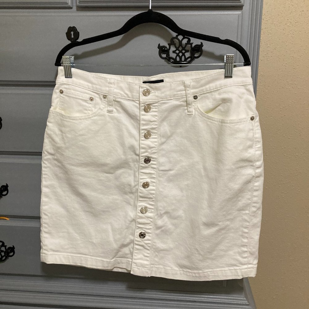 J Crew White Denim Skirt